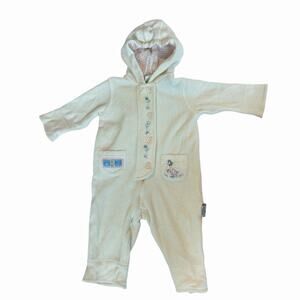 Beatrix Potter Peter Rabbit And Friends Fleece Hooded Jumpsuit Size 6-9M